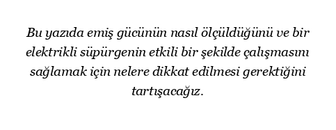 Emiş gücü nasıl ölçülür?